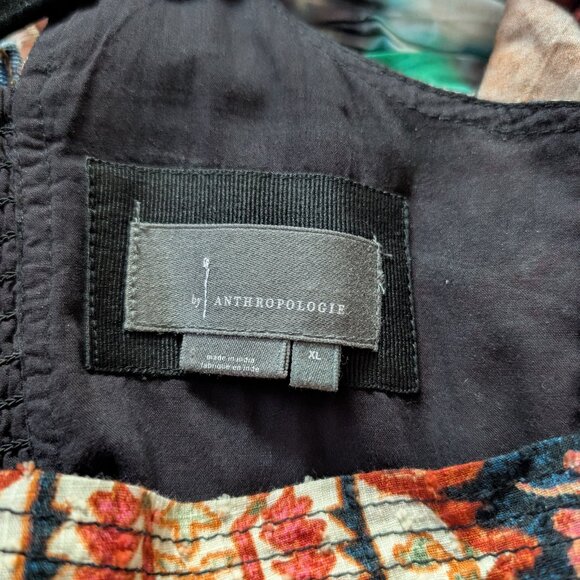 Anthropologie Square-Neck Printed Tiered Midi Dress - Picture 5 of 5